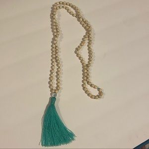Wooden tassel necklace